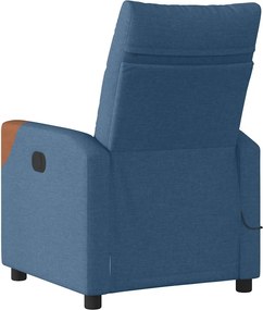 vidaXL Πολυθρόνα Ανακλινόμενη Μασάζ Ηλεκτρική Μπλε Υφασμάτινη