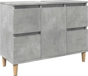 vidaXL Ντουλάπι Νιπτήρα Γκρι Σκυρ. 80 x 33 x 60 εκ. Επεξεργασμένο Ξύλο