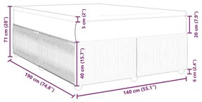 Κρεβάτι Boxspring με Στρώμα Κρεμ 140x190 εκ. Υφασμάτινο - Κρεμ