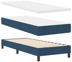vidaXL Κρεβάτι box spring με στρώμα με στρώμα Μπλε 80 x 200 cm ύφασμα