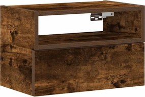 vidaXL Κομοδίνο Επιτοίχιο Καπνιστή Δρυς 45x26x28,5 εκ.