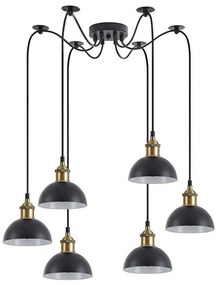 Φωτιστικό Οροφής Adept 77-8775 50x50x300cm 6xE27 60W Black-Gold Homelighting