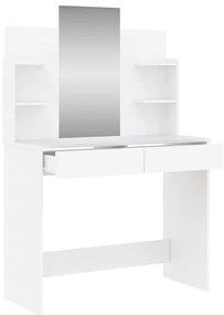 vidaXL Μπουντουάρ με Καθρέφτη Λευκό 96 x 39 x 142 εκ.