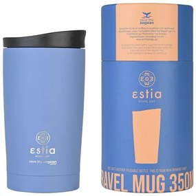 Estia Θερμός - Ποτήρι Για Καφέ Travel Mug Save The Aegean 350ml Denim Blue 01-20378