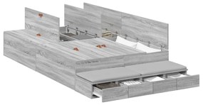 vidaXL Κρεβάτι Αποθήκευσης Γκρι Σονομά 120x190 εκ.
