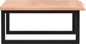 vidaXL Ράφι Νιπτήρα Τοίχου από Ατσάλι / Μασίφ Ξύλο Δρυός