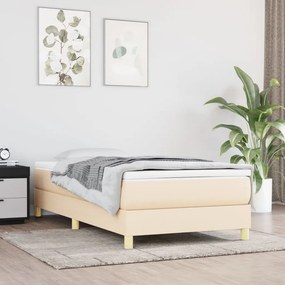 vidaXL Κρεβάτι Boxspring με Στρώμα Κρεμ 80 x 200 εκ. Υφασμάτινο