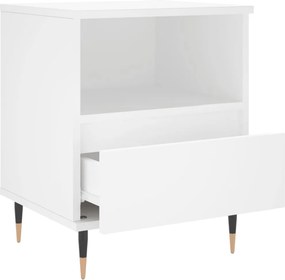 vidaXL Κομοδίνο Λευκό 40 x 35 x 50 εκ. από Επεξεργασμένο Ξύλο