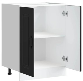 vidaXL Ντουλάπι βάσης νεροχύτη Kalmar Μαύρο 60x46x81,5 εκ. Επεξ. Ξύλο