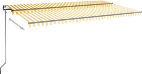 vidaXL Τέντα Συρόμενη Αυτόματη Κίτρινο / Λευκό 600x350 εκ.