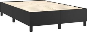vidaXL Κρεβάτι Boxspring με Στρώμα Μαύρο 120 x 200 εκ. Συνθετικό Δέρμα