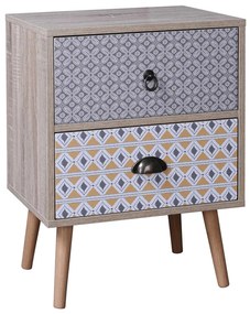 MUSTARD ΚΟΜΟΔΙΝΟ 2ΣΥΡΤΑΡΙΑ SONOMA ΜΕ PATTERN 45x30xH60cm 09-1300