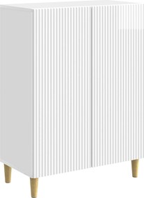 vidaXL Πλαϊνό γραφείο Γυαλιστερό Λευκό 66 x 34,5 x 90 εκ