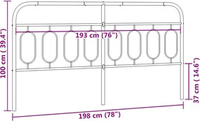 vidaXL Ανταλλακτικό κεφαλάρι Λευκό 193 εκ. Μεταλλικό