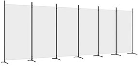 Διαχωριστικό Δωματίου με 6 Πάνελ Λευκό 520 x 180 εκ. από Ύφασμα - Λευκό