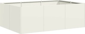 vidaXL Ζαρντινιέρα Λευκή 120x80x40 εκ. από Χάλυβα