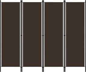 vidaXL Διαχωριστικό Δωματίου με 4 Πάνελ Καφέ 200 x 180 εκ.