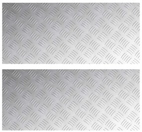 vidaXL Επιφάνειες Καρό 2 pcs Ασημί 90 x 40 cm Αλουμίνιο