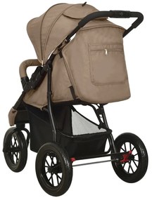 vidaXL Καρότσι Μωρού Χρώμα Taupe Ατσάλινο