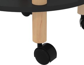 vidaXL Τρόλεϊ 3 Επιπέδων Μαύρο 38 x 38 x 82 εκ. Επεξ. Ξύλο/Μασίφ Πεύκο