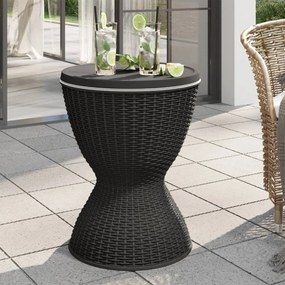 vidaXL Τραπέζι / Ψυγείο 3 σε 1 Μαύρο από Πολυπροπυλένιο