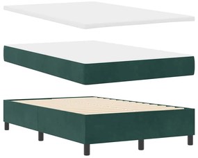 vidaXL Κρεβάτι με ελατήρια Σκούρο πράσινο 120 x 200 cm Βελούδο