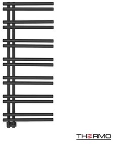 Thermo Solo Θερμαινόμενη πετσετοκρεμάστρα 120x50cm Silk Black ΔΕΝ ΠΕΡΙΛΑΜΒΑΝΤΟΝΤΑΙ ΔΙΑΚΟΠΤΕΣ &amp; ΑΝΤΙΣΤΑΣΕΙΣ