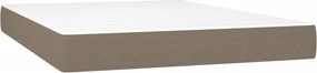 vidaXL Κρεβάτι Boxspring με Στρώμα &amp; LED Taupe 140x200 εκ. Υφασμάτινο