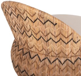 Καρέκλα - Πολυθρόνα LADLON C5992 Rattan Φυσικό με Εκρού Μαξιλάρι 97x97x76Υεκ. 97x97x76 εκ.