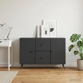 vidaXL Πλαϊνό γραφείο Μαύρο 89 x 34,5 x 60 εκ. Επεξεργασμένο Ξύλο