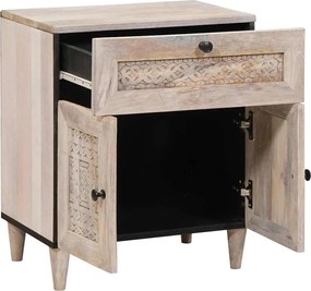 vidaXL Κομοδίνο Λευκό 50 x 33 x 60 εκ Επεξεργασμένο Ξύλο