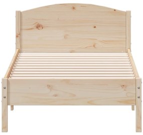 vidaXL Σκελετός Κρεβατιού Χωρίς Στρώμα 75x190 εκ Μασίφ Ξύλο Πεύκου