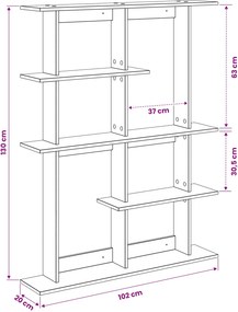 vidaXL Ράφι Τοίχου Sonoma Δρυς 102 x 20 x 130 εκ. Επεξεργασμένο Ξύλο