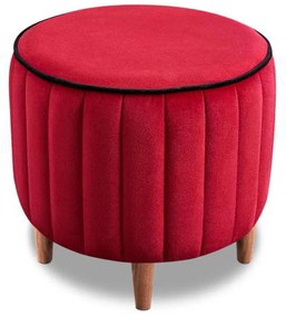 Σκαμπώ Lindy Megapap βελούδινο χρώμα κόκκινο 40x40x40εκ.