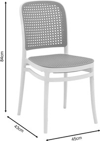 Καρέκλα Nereus pakoworld pp φυσικό-λευκό 45x43x84εκ