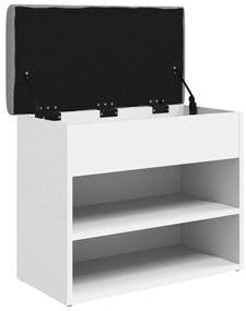vidaXL Παγκάκι Παπουτσιών Λευκό 62 x 32 x 50 εκ. από Τεχνητό Ξύλο