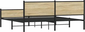 vidaXL Σκελετός Κρεβ. Χωρίς Στρώμα Sonoma Δρυς 193x203 εκ. Μεταλλικό