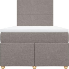 vidaXL Κρεβάτι Boxspring με Στρώμα Taupe 120x200 εκ. Υφασμάτινο