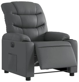 vidaXL Πολυθρόνα Ηλεκτρική Ανακλινόμενη Γκρι από Συνθετικό Δέρμα