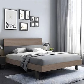 WOODWELL VANITY Κρεβάτι Διπλό, για Στρώμα 160x200cm, Απόχρωση Sonoma Oak-Grey 161x201x98cm Ε7350,1