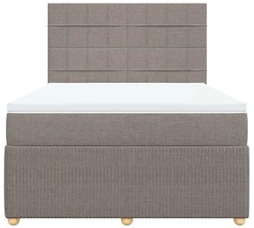 vidaXL Κρεβάτι Boxspring με Στρώμα Taupe 140x200 εκ. Υφασμάτινο