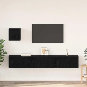 vidaXL Σετ επίπλου τηλεόρασης 4 pcs Μαύρη Οξυά Επεξεργασμένο ξύλο