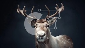 Σετ των 2 Intra Συλλεκτικό Ξύλινο Παζλ Plywood 4mm - Τάρανδος με τα μεγάλα κέρατα στο σκοτάδι Σε Ξύλινο Κουτί - Διαστάσεις: 10x10 cm – 25 κομμάτια