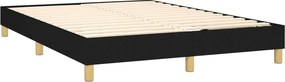 vidaXL Κρεβάτι Boxspring με Στρώμα Μαύρο 140x190 εκ. Υφασμάτινο