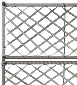 vidaXL Ζαρντινιέρα Υπερυψωμένη+Καφασωτό Γκρι 58x30x107 εκ. Συνθ. Ρατάν