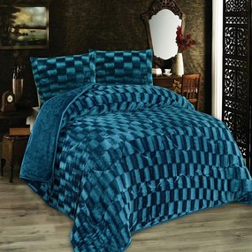 Κουβερτοπάπλωμα 1940 Με Εφέ Fleece Petrol DimCol Μονό 160x220cm Πολυέστερ