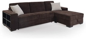 Γωνιακός καναπές κρεβάτι Molly, σκούρο καφέ 284x90x188cm Δεξιά γωνία –ANG-TED-080