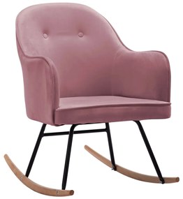 vidaXL Κουνιστή Πολυθρόνα Ροζ Βελούδινη