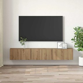 vidaXL Ντουλάπι TV 3 pcs Καφέ 60 x 30 x 30 cm Επεξεργασμένο ξύλο