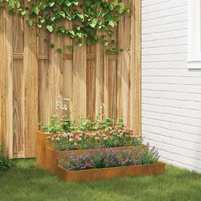 vidaXL Γλάστρα Κήπου Σκ rusty 90 x 90 x 35 εκ